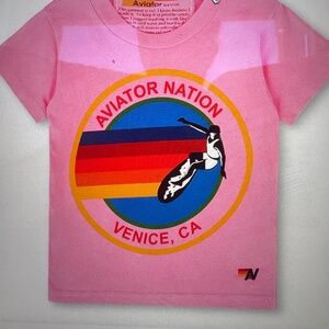 GIRLS (10) Aviator Nation Hot Pink T-SHIRT